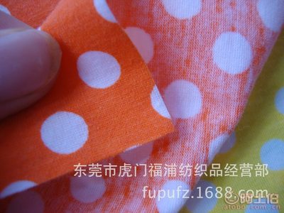 F003針織汗布 彈力圓點(diǎn)印花引領(lǐng)潮流，熒光色系點(diǎn)亮?xí)r尚